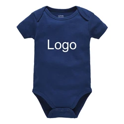 Комбинезон для младенцев из 100% хлопка с принтом логотипа на заказ