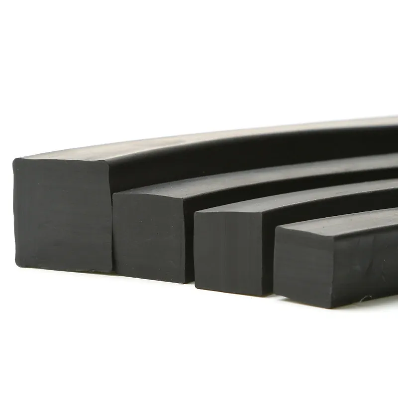 Square Flat Long Hard Wear-Resistant Pressure-Resistant Shock-Absorbing Oil-Resistant Non-Slip Rubber Solid Seal Strip