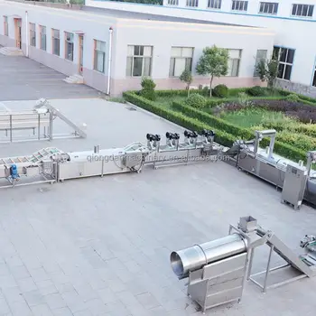 洗浄皮むきから包装機まで冷凍フレンチフライ製造ライン全体で