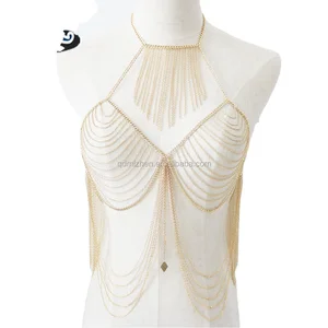 2021 Trendy Gold Silver Plated Body Chain Jewelry Handmade Rose Gold Sexy Style for Fashionable Girls Wedding Engagement Gift