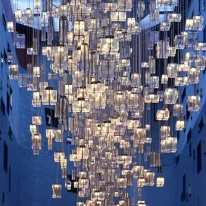 ECOJAS Luxury Glass Chandelier for Hotel Lobby Super Market Wedding Hotel New Design Large Pendent Light