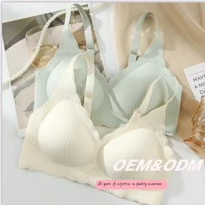 ODM&OEM Sujetador BH New Seamless Bra Women V-neck Seamless Bra Ice Silk Jelly Glue Bras for Women