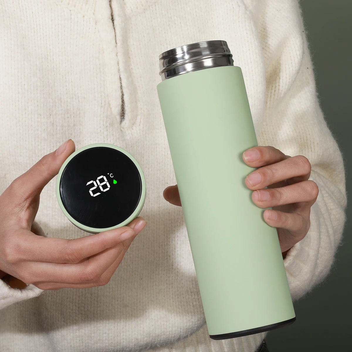 Smart Thermos Reusable LED Temperature Display Bottle