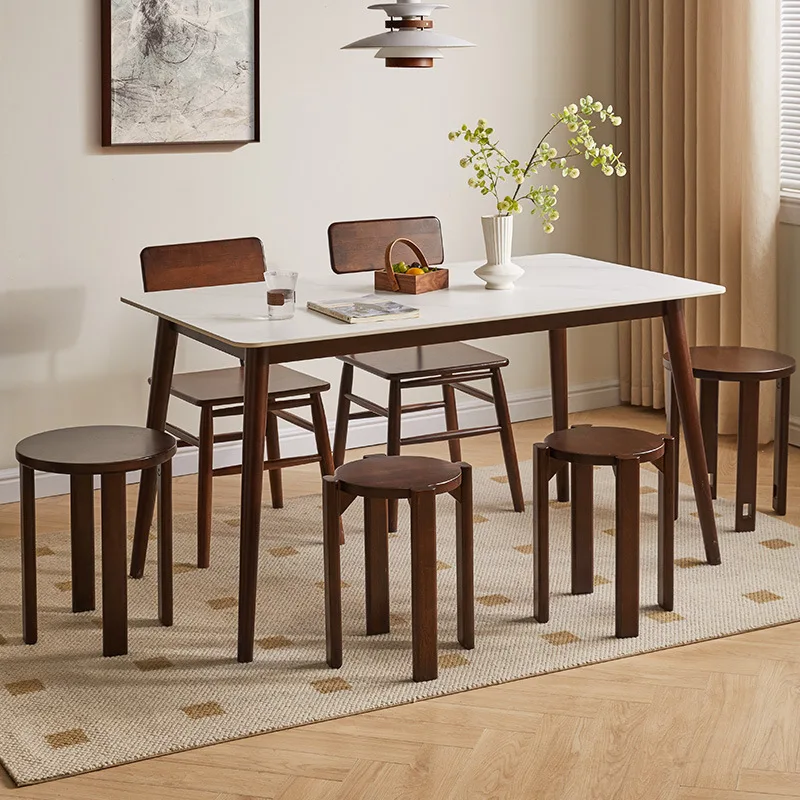 Multi Functional Tea Table Solid Wood Combination Stool New Chinese High Quality Stackable Simple Home Dining Chair
