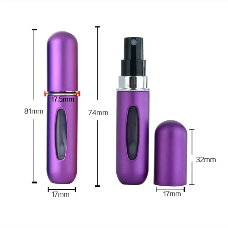 Custom Empty Sample Spray Aluminum Perfume Atomizer Portable Travel ...