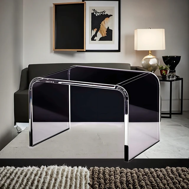 Factory Custom Durable U-shaped Acrylic Bed Side Acrylic Waterfall Coffee Tables for Home