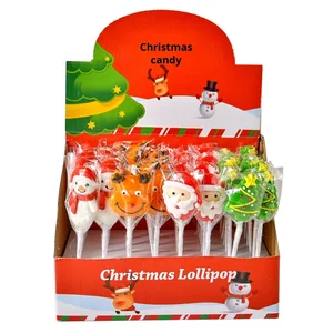Wholesale Christmas Fruity Flavor Hard Lollipop Candy Premium Supplier Manufactured