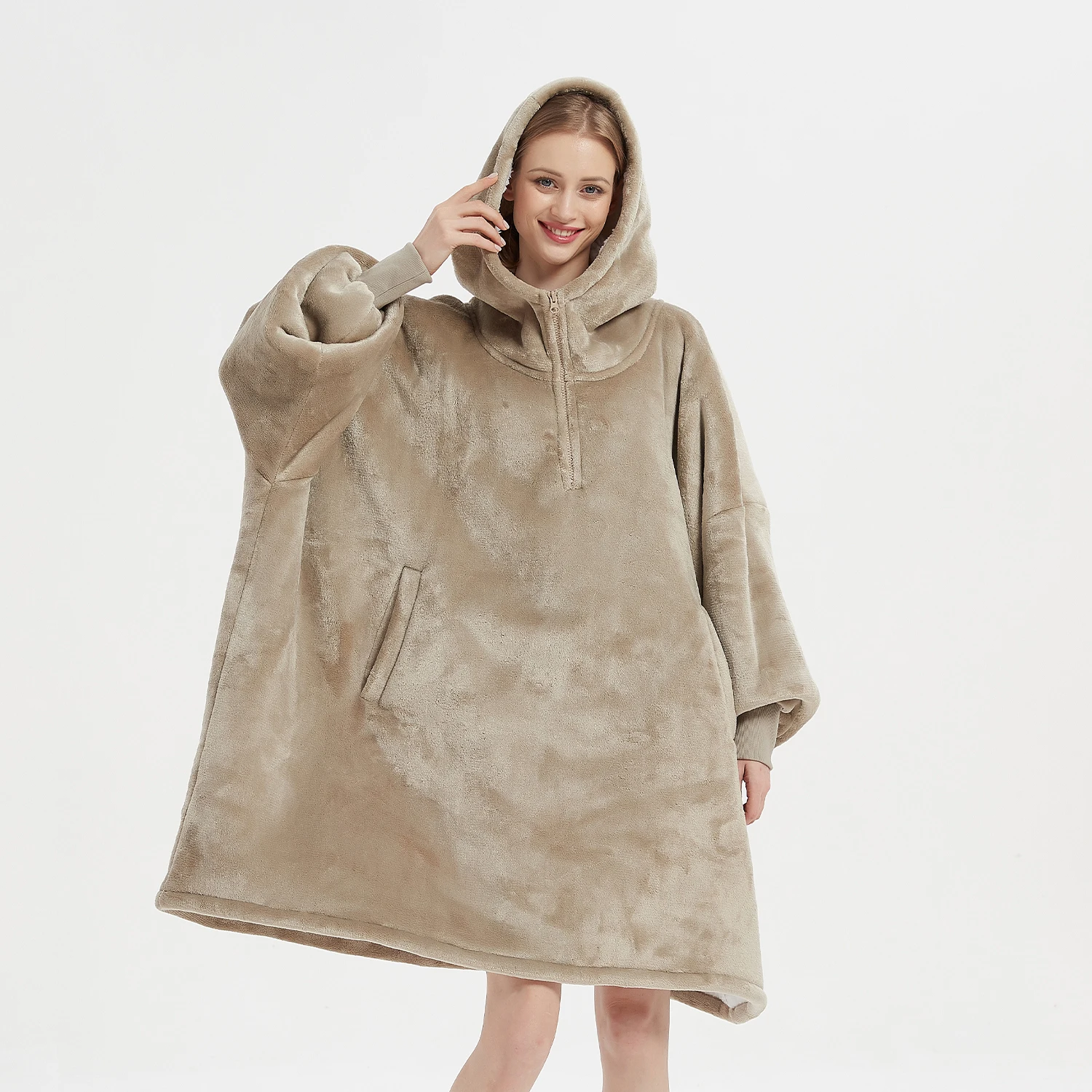 All-Over Print Women's Sherpa Fleece Hoodie Blanket