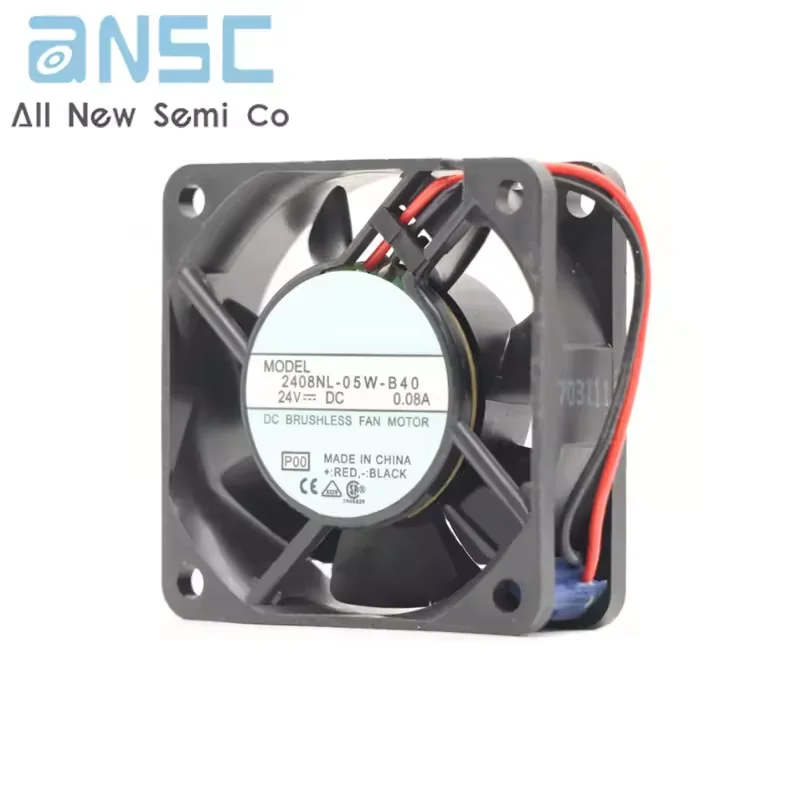 Original Axial flow fan 2408NL-05W-B40-P00 24V 0.08A Industrial DC two line ventilation refrigeration and heat dissipation fan