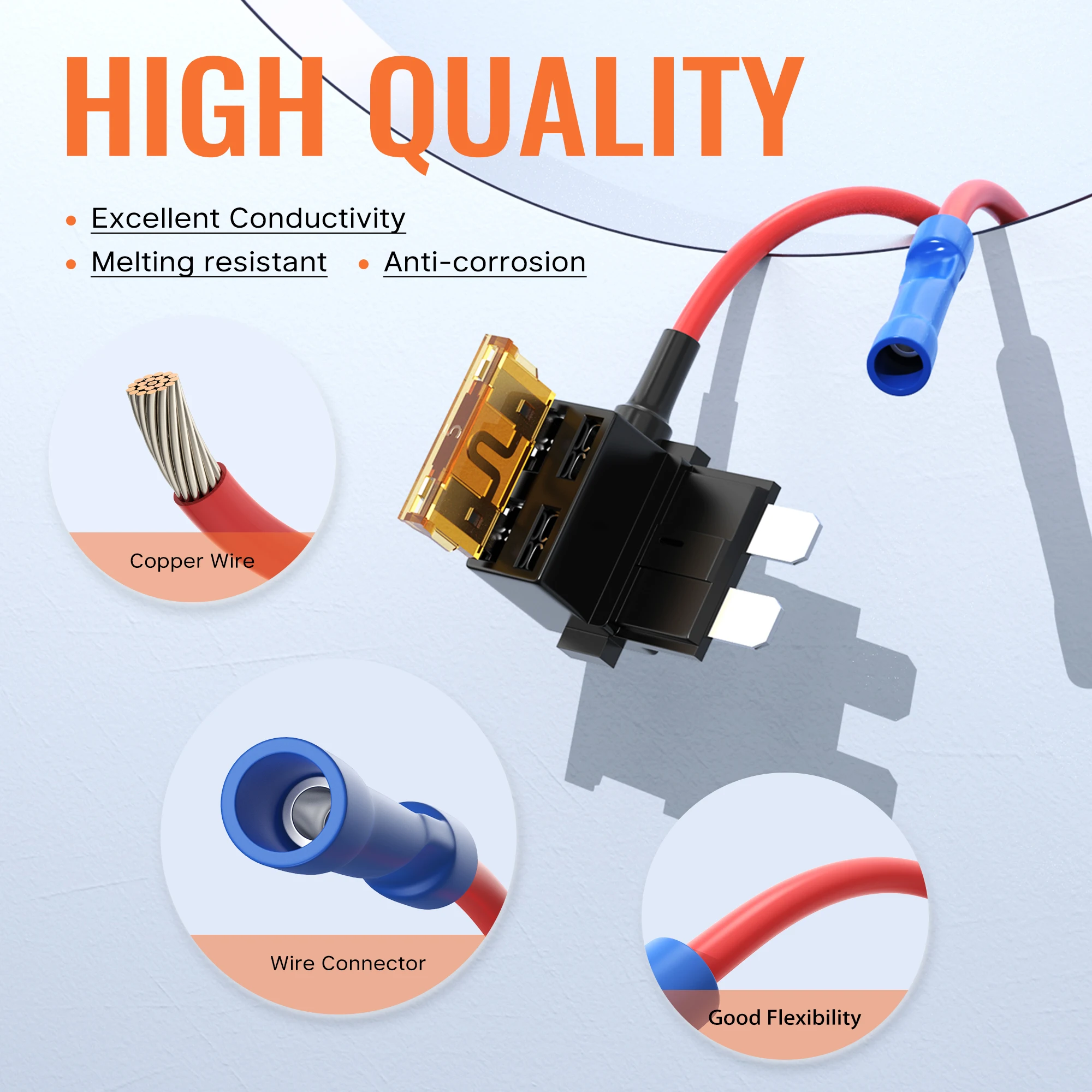 12V Mini Blade Fuse Holder Standard ATC  Micro 2 Mini Low Profile Blade Fuse Holder  Add a Circuit Fuse Tap Adapter Kit