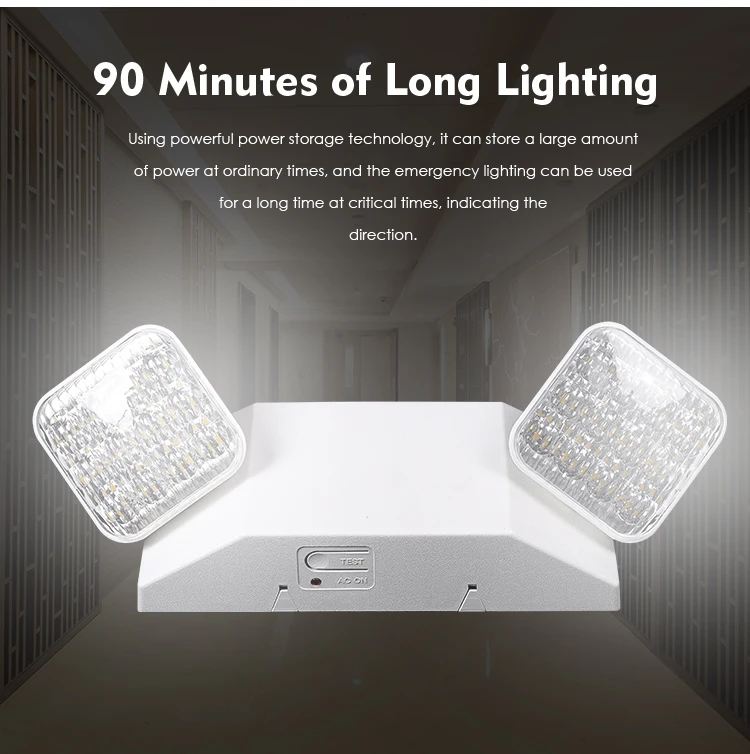 Market Apartment Waterproof Fire Emergency Evacuation Light Dual Head