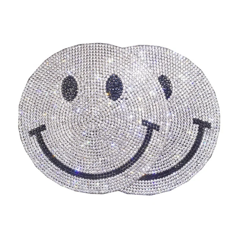 Luxury quality bling star custom iron on patches yellow adhesive sequins rhinestone star patches