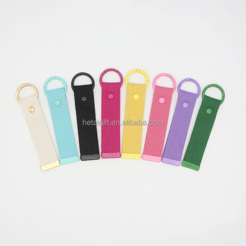 DIY Strap Tags Fabric Key Fob Patch Keyring South Korea Canvas Keychain