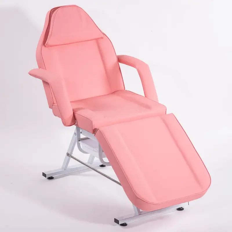 3-Section Multi Purpose Massage Bed Spa Salon Facial Tattoo Chair Bed Pink Tattoo Beauty Salon Bed Barbershop Chair