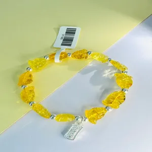 Unique Handmade Natural Beeswax Fine Beaded Bracelet with Small Fish Silver Pendant Gift Accessory