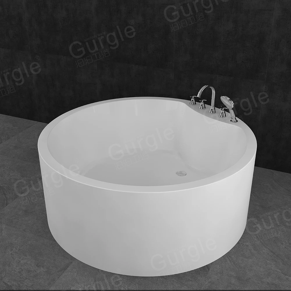 Round Bowl Shape Adult Acrylic Freestanding Hot Swim Spa Bathtub