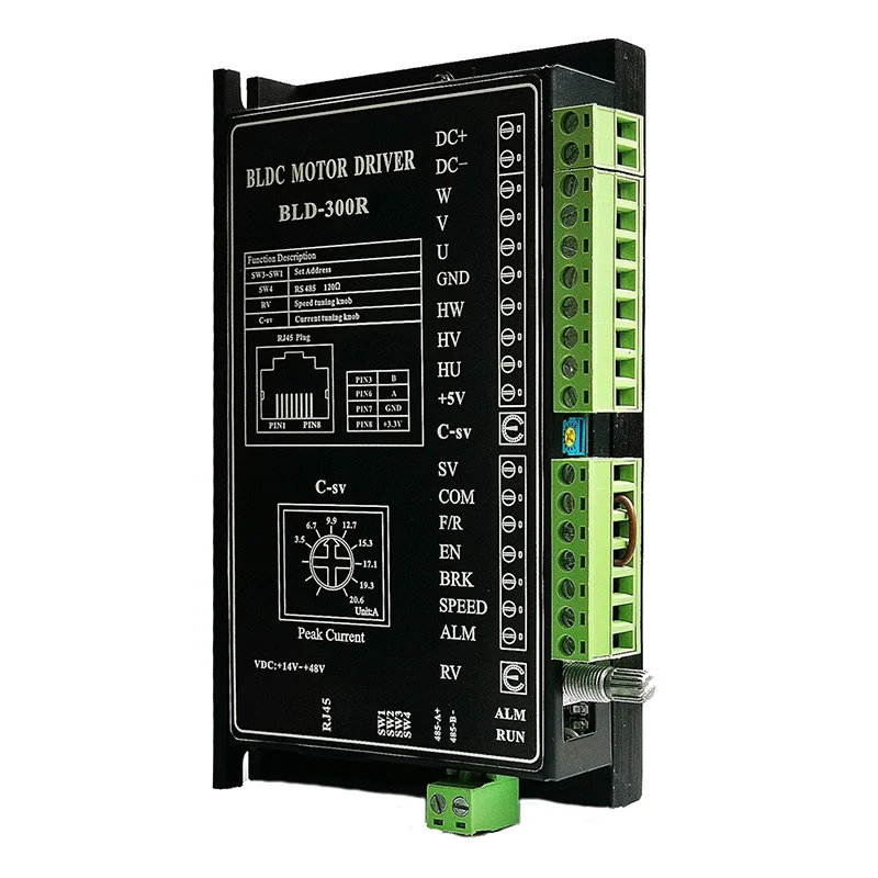 ICAN BLD-300R 300W BLDC Motor Controller RS485 VDC 15~48 3 Phase Hall Sensor 5V Signal 25A Potentiometer/Pulse Frequency
