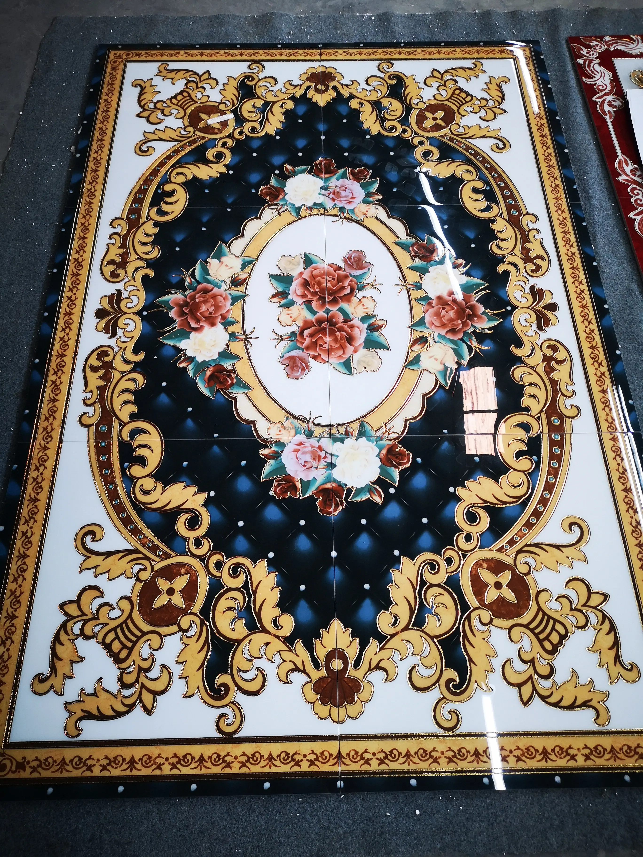 1200*1800mm golden crystal  porcelain carpet tile for house decoration