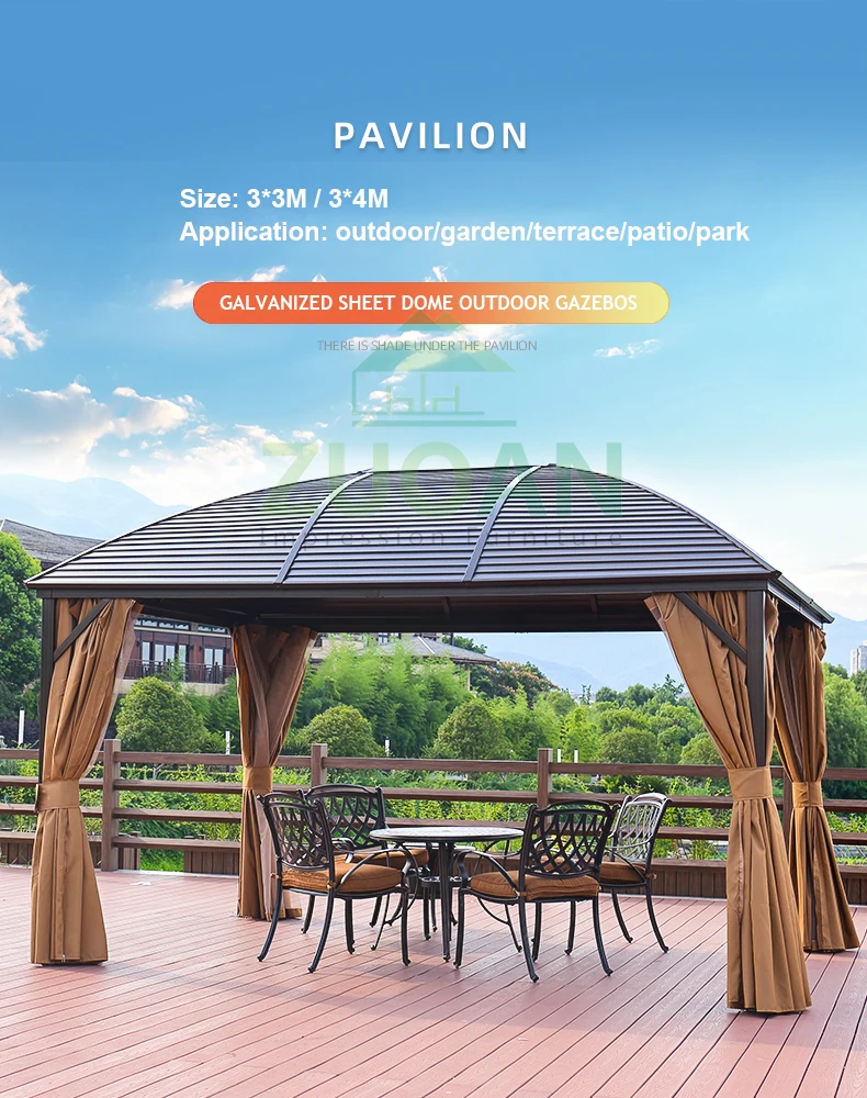 Heavy Duty Outdoor Furniture Pavilion Dome Roof Steel Waterproof Garden ...