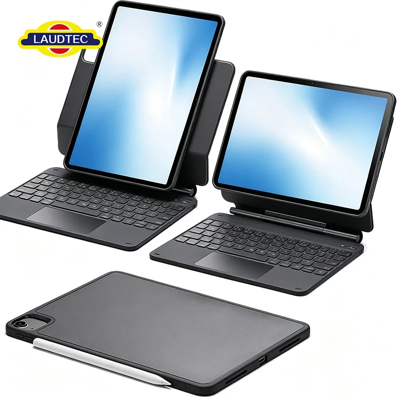 Laudtec Detachable Magic Keyboard Case with Trackpad & Pencil Slot for iPad Air 11 M4/M3/M2 & iPad Pro 11 1/2/3/4 Gen
