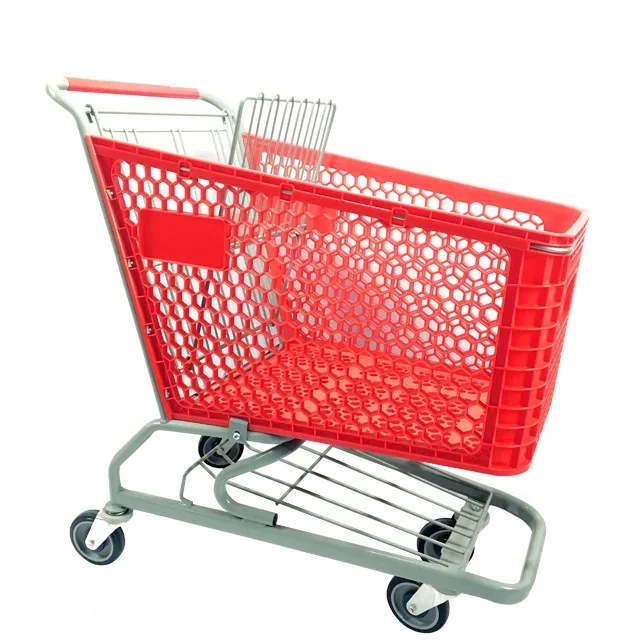 Cheap And Durable Shopping Cart Shopping Trolley Plastic Supermarket