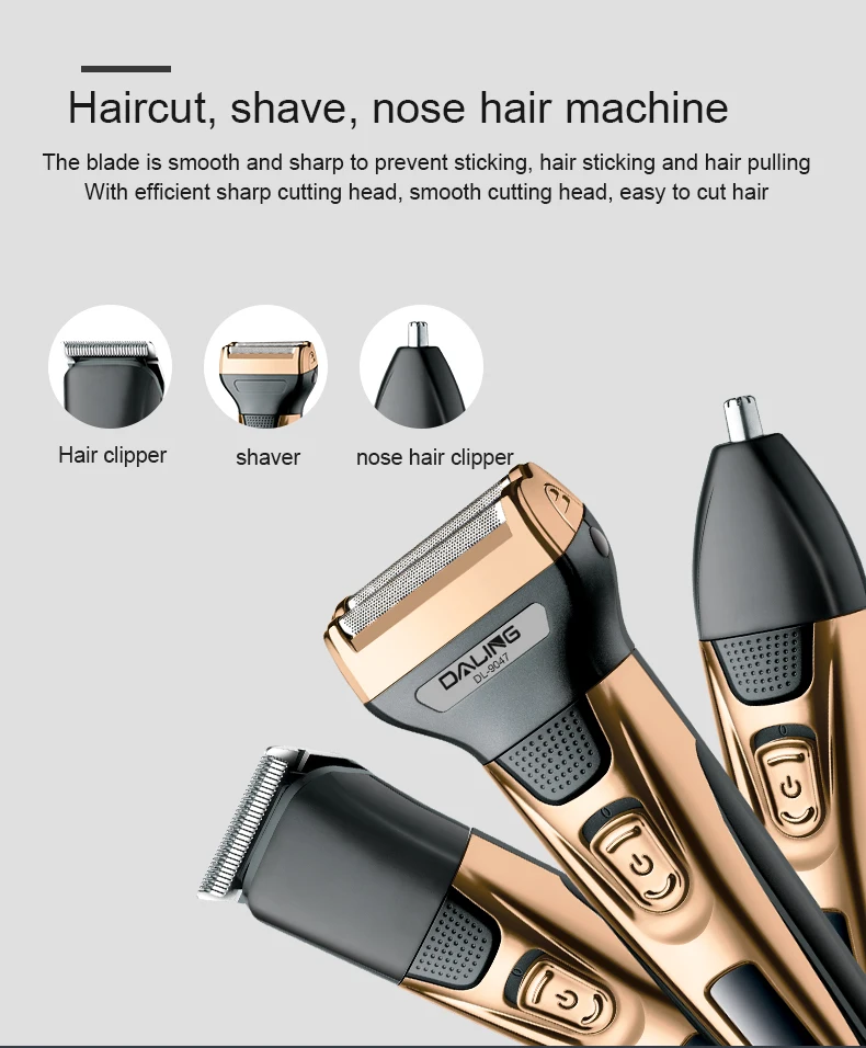 Daling Nose Hair Trimmer Hair Clipper 3 In 1 Grooming Kit