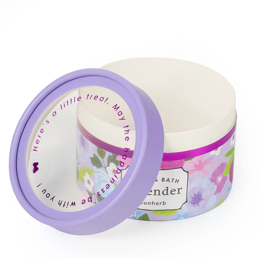 Factory Cylindrical Packaging Box with Window Paper Tube Gift Box PVC Patch Small Handicraft Printing Round Paper Can Packaging