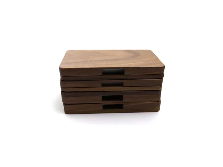 Portable All-Wood Business Card Holder for Men and Women Rectangular Box with Magnetic Closure Business Gift preview 3