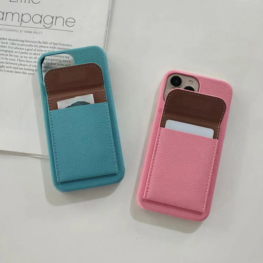 Leather Mobile Phone Cases For Iphone 15 14 13 12 11 Xr Xs Max Pro Plus Pure Colour Simple Luxury Case Wallet Sjk458 Laudtec supplier