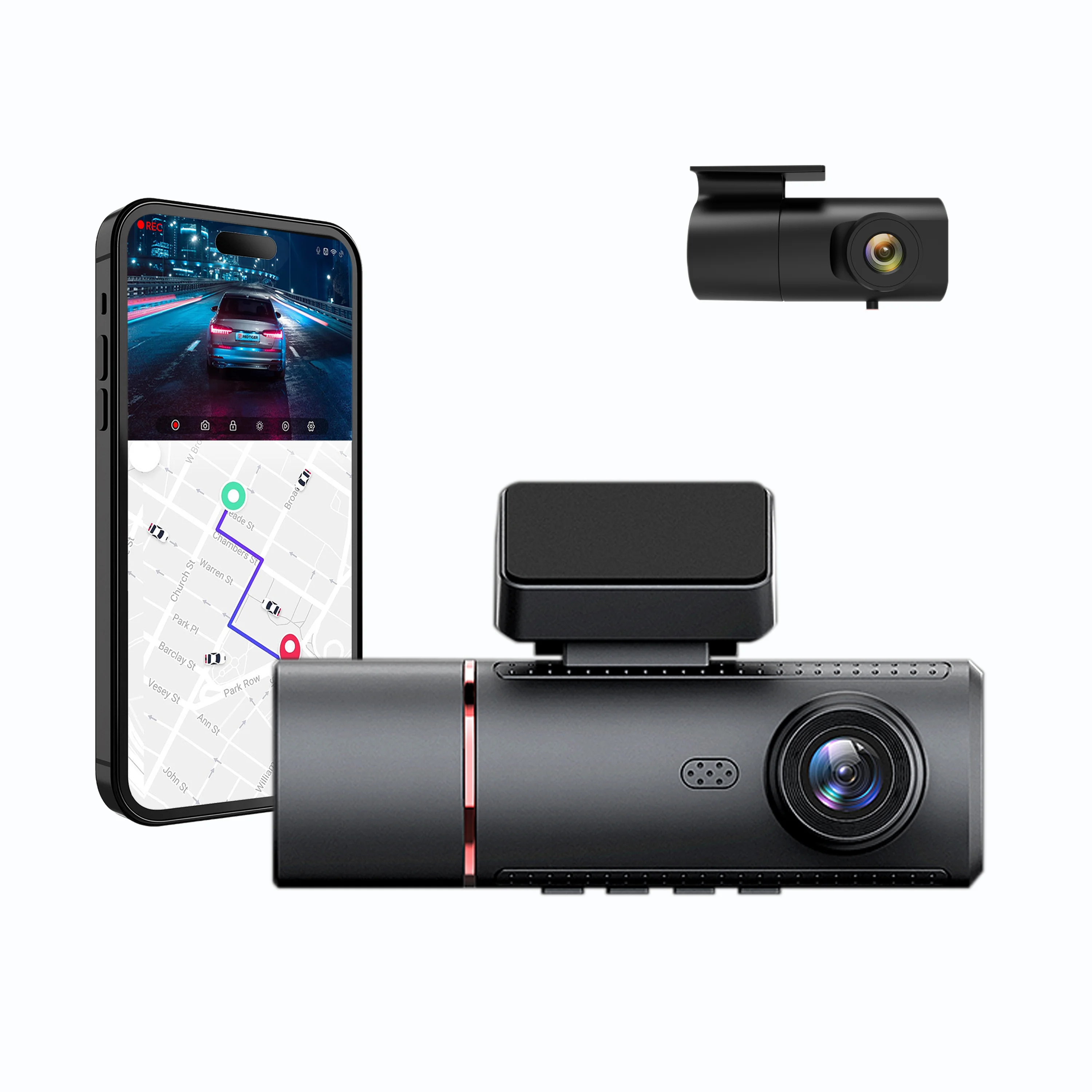 4k palubní kamera s Wifi Gps autobilní DVR kamera 3kanálová 64Gb černá skříňka F1.8 s 3 palcovým LCD pro sledování režimu parkování