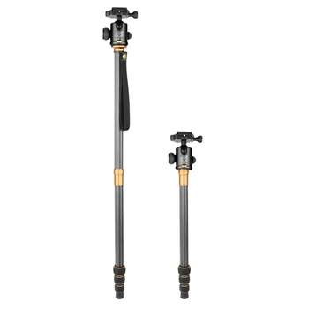 QZSD Q999C Portable Detachable Changeable Traveling Tripod Monopod Carbon Fiber Ball Head for SLR Camera DSLR Camcorder detail image