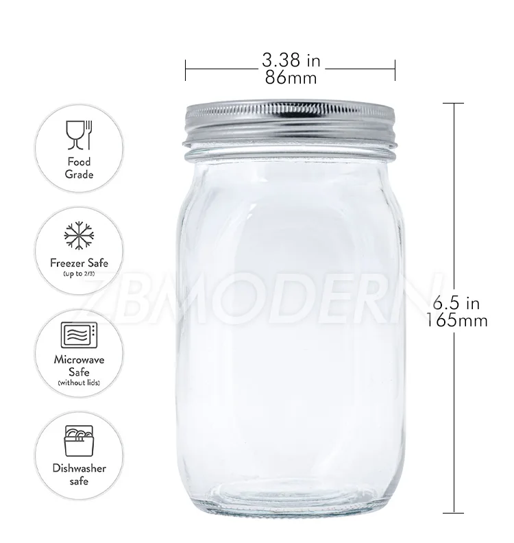 Empty Bulk Clear Canning Ginger Food Storage Glass Wholesale Mini