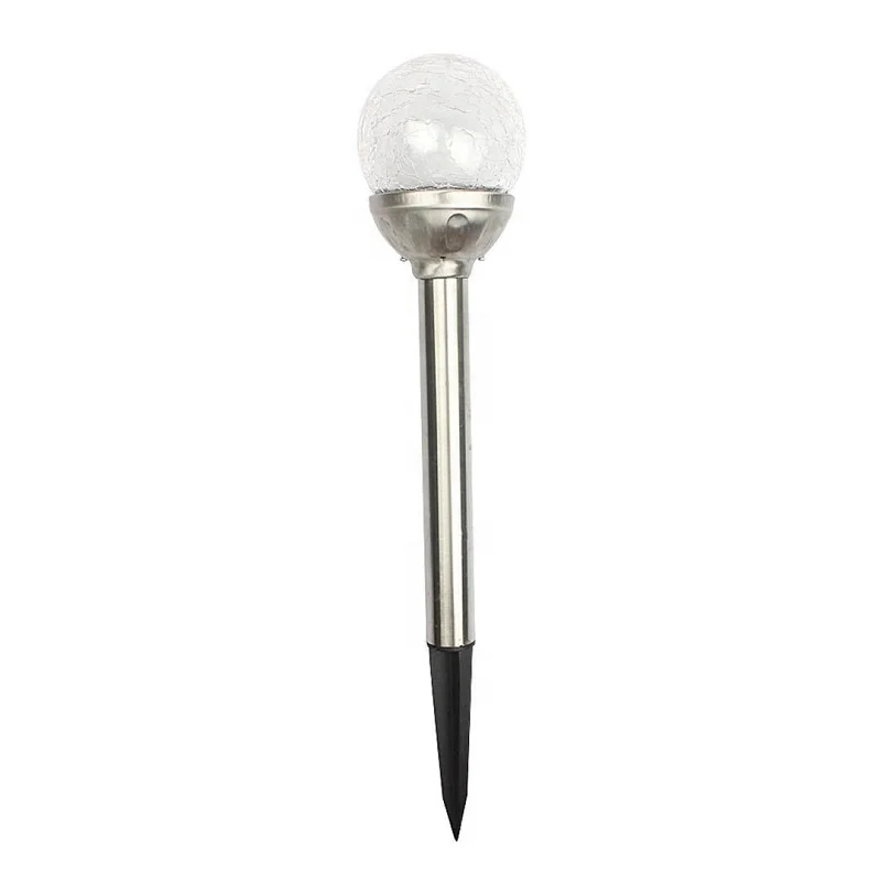 Solar Power Color Changing LED Glass Crystal Crackle Ball Lights for Outdoor Garden Path