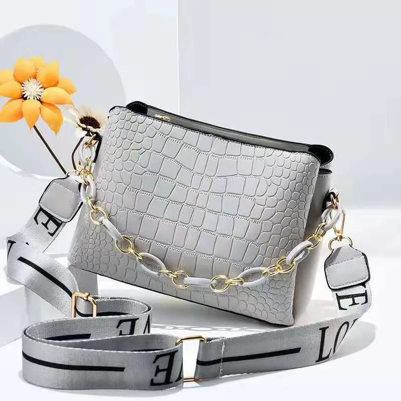 Custom New crocodile Grain Leisure Bucket Best Selling Ins Bags for Women Sac Main Femm Sac Bolsos De Mujer