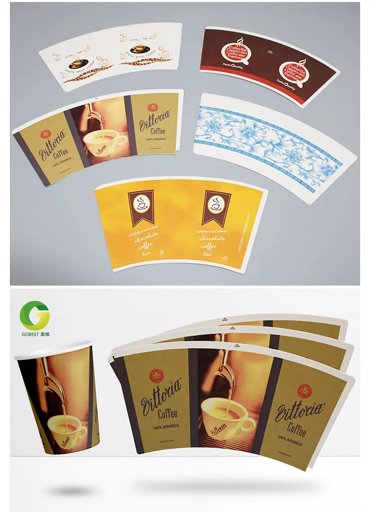 Disposable 150-350gsm Cup Paper Fans PE/PLA Coated Printed Paper Cup ...