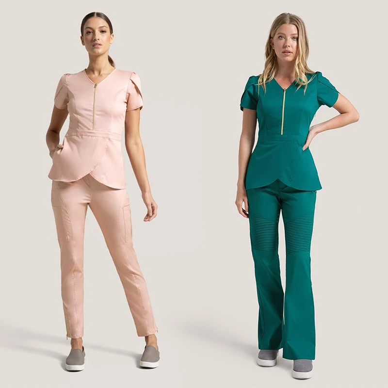 Медицинские тканевые брюки FUXIN, брендовые комплекты униформы, стоматологическая медсестра, больничная униформа, скрабы для женщин