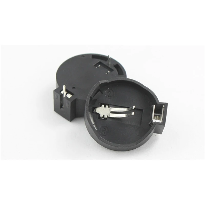 CR2032 2-Pin DIP Coin Cell Battery Holder ABS Material Button Battery Socket