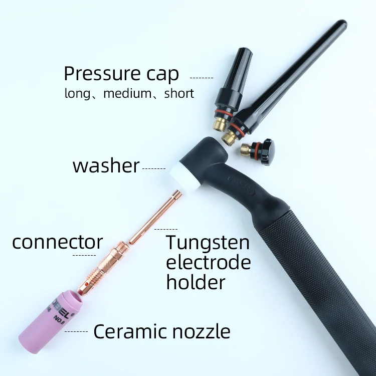 WP17/WP18/WP26 TIG Accessories Set Copper Ceramic Nozzle Welding Torch Parts Gun Components for Stainless Steel Fabrication