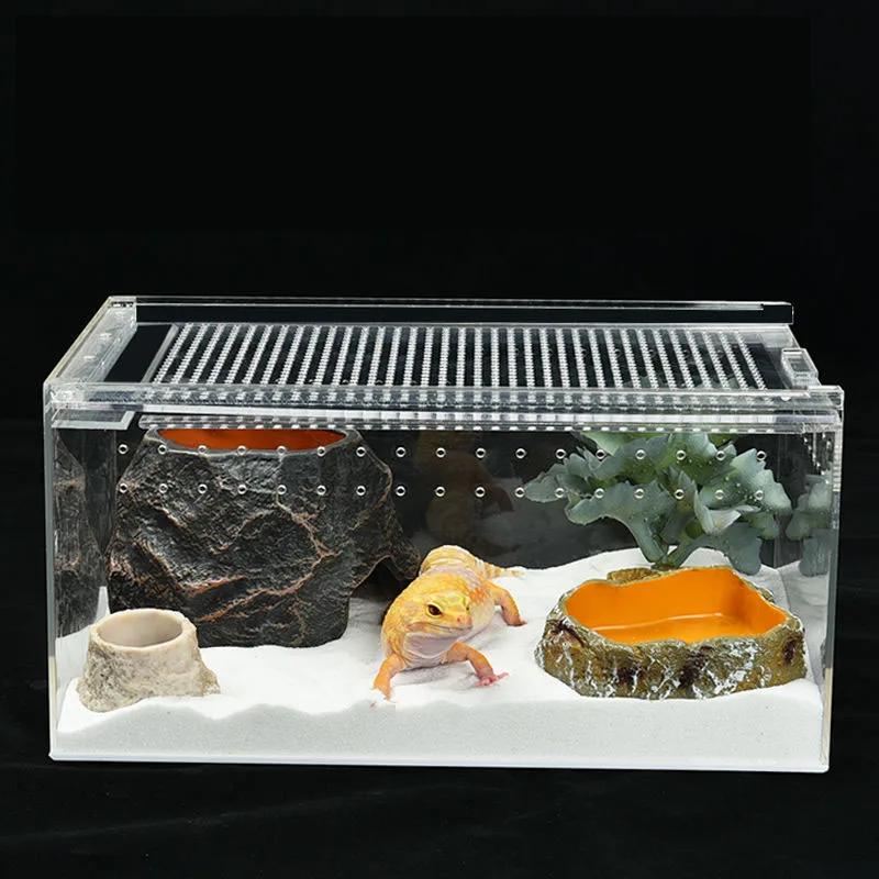 Perspex Snake Lizard Tarantula Breeding Box Sliding Magnetic Clear ...