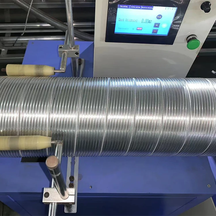 HVAC Semi-Rigid Aluminum Easy Bend Stainless Steel Flexible Duct Making Machine for Dyer Pipe Forming Liner Chimney