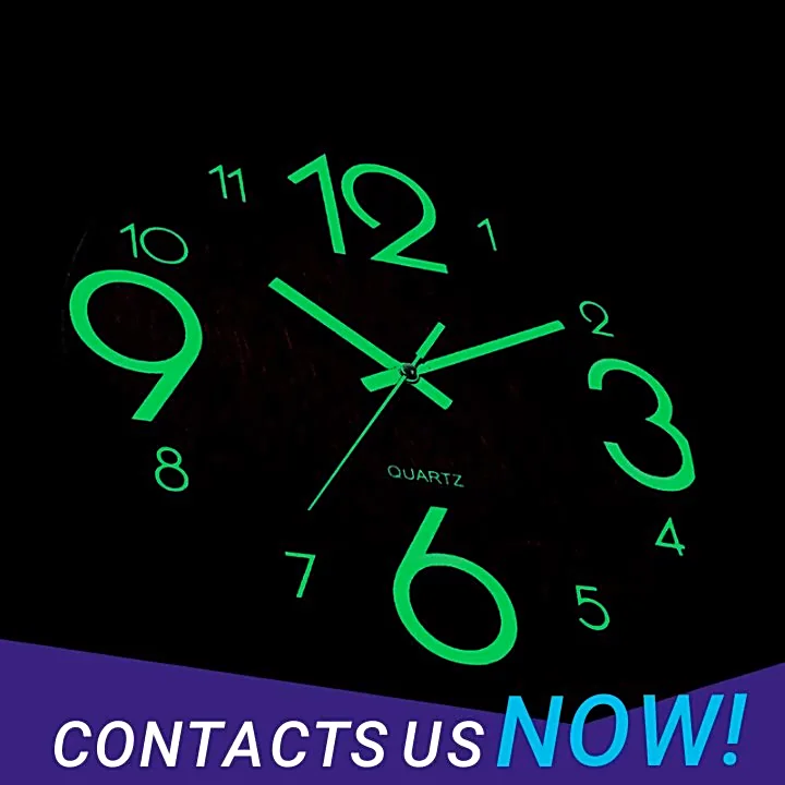 Big Luminous Numbers Wall Clock For Elderly Analog Wall Decor Clock