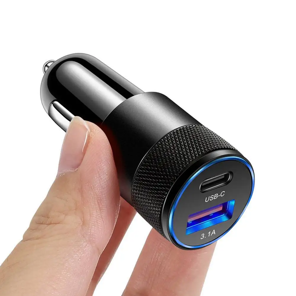 car cigarette lighter iphone charger USB C 2 Pack, Bangfun 36W Adapter USB Car Charger Fast Charging Dual Port [PD+QC 3.0] 12V Car Phone Chargers for C ports and an additional USB port USB C Car Charger Adapter,AILKIN
