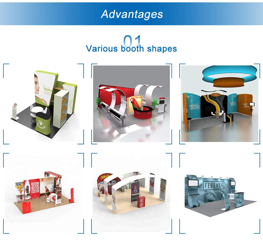 Trade Show Booth Display Exhibition Booth With Light Box Decoration Metal Heavy Duty Backdrop
