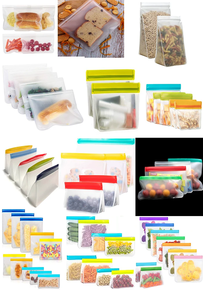Custom Printed Reusable Ziplock Waterproof Leakproof Freezer Peva Snack
