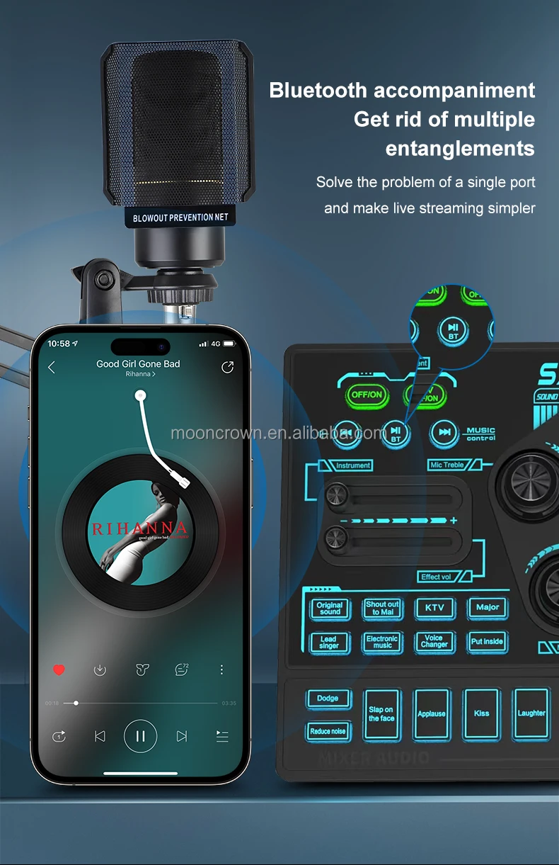 SX91 Sound Card & ZX320 Microphone - Professional Podcast Gear