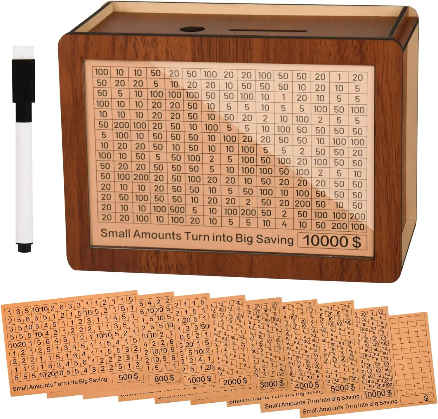 即購入OK★ボックス付き★100days savings challenge Amazon.com : Ndsox 100 Envelopes Money Saving Challenge