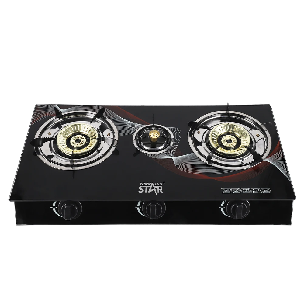 WINNING STAR Professional Automatic Piezo Ignition Cooker ST-9655 Stainless Steel 2 Burner Gas Stove Gas Cooker