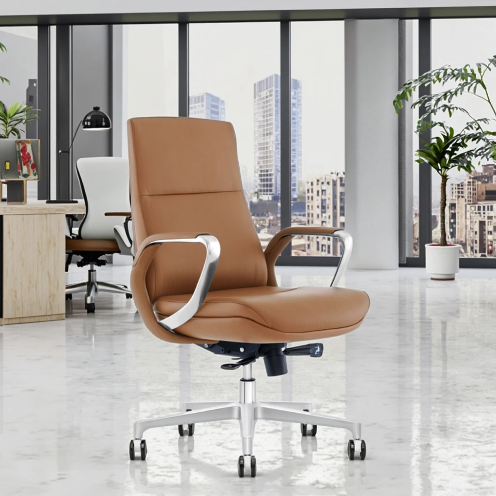 Luxury Modern White Racing Comfortable Boss Reclining Swivel Executive Leather Ergonomic Adjustable Height Office Chair CEO 3