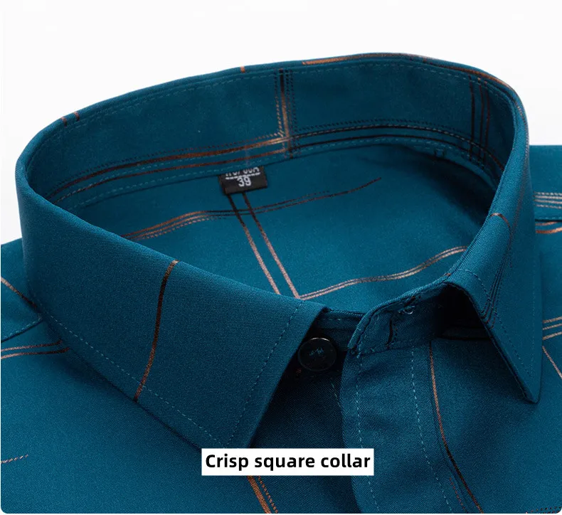 Classical Elegant Polyester Spandex Foiled Printed Men Short Sleeve