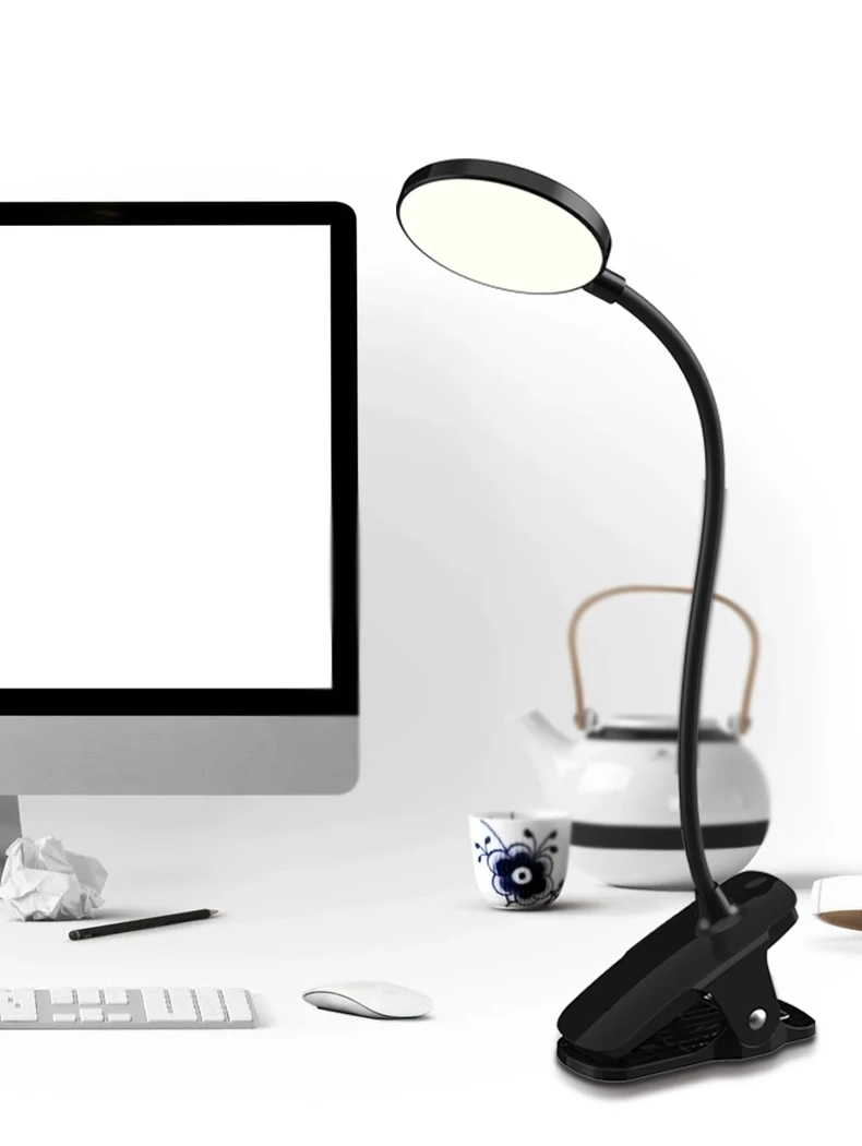 Cold light minimalist led reading desk lamp bedroom desk lamp desktop study creative clip small table lamp
